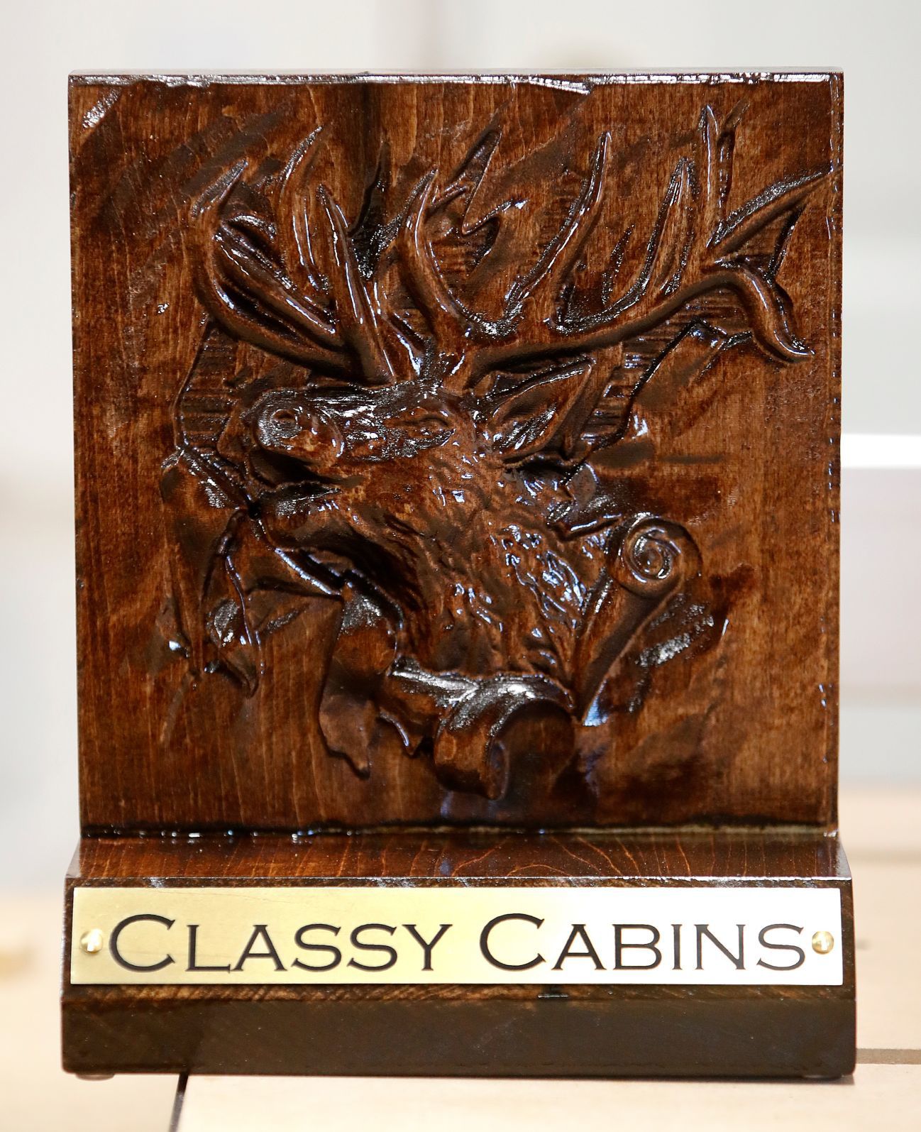 A finished custom elk display